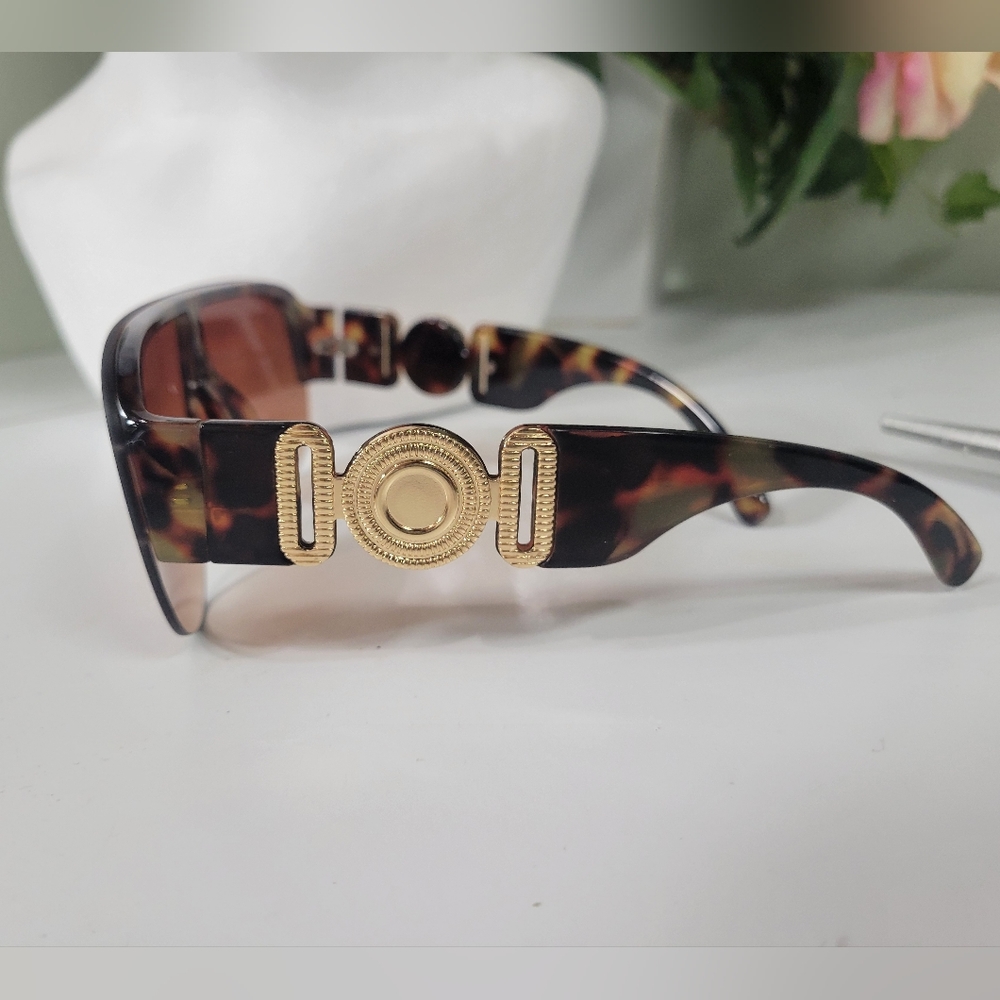 NWT DESIGNER STYLE PREMIUM QUALITY SUNGLASSES 🕶 BROWN TORTOISE W case - Picture 6 of 11